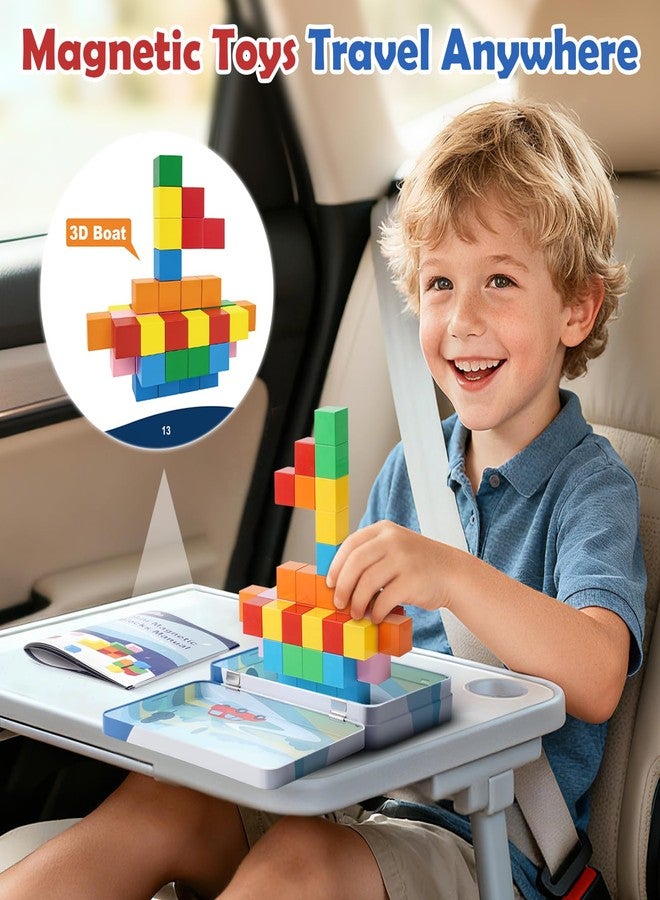 Dreamon 52 PCS Magnetic Blocks with Metal Box, 0.8in Mini Building Cubes Protable Travel Airplane Classroom Toys for Kids Ages 3+, STEM Educational Building Set for Toddlers Boys & Girls Birthday Gifts - Image 2